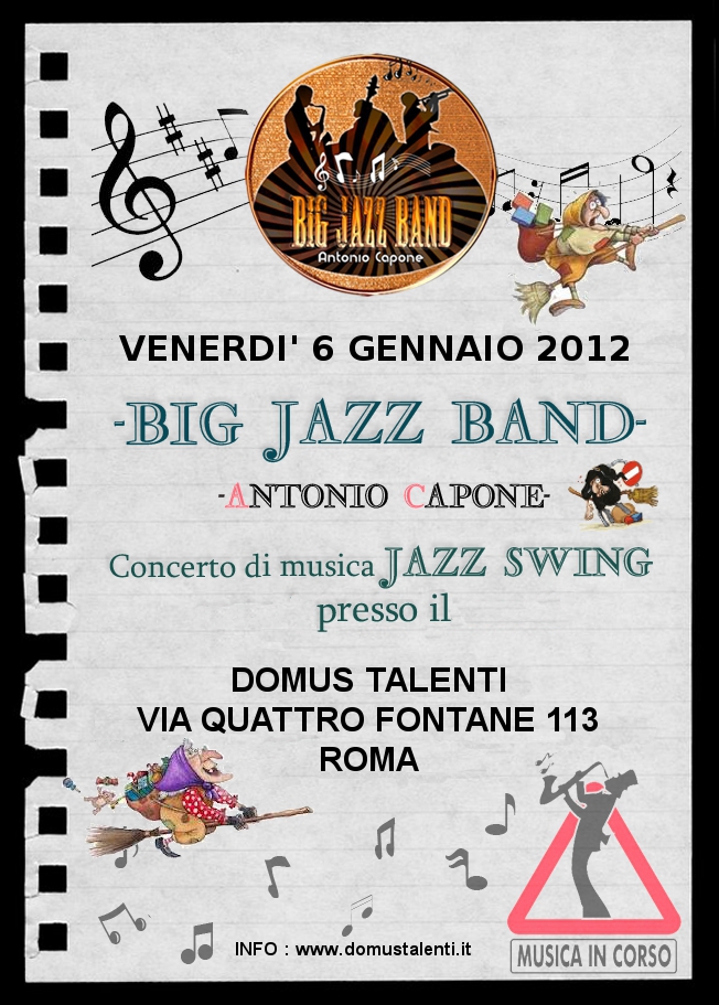 Manifesto del concerto di Epifania della Big Jazz Band 